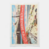 New Smyrna Beach Florida FL Old Travel Souvenir Theedoek (Verticaal)