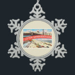 New Smyrna Beach Florida FL Old Travel Souvenir Tin Sneeuwvlok Ornament<br><div class="desc">New Smyrna Beach,  Florida FL

Een nostalgisch,  vintage reissouvenir briefkaart afbeelding,  een authentiek retrodesign. Groeten van de Amerikaanse Travelog Virtual Touring Company!</div>