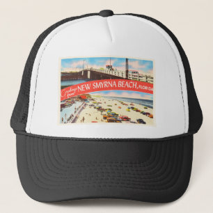 New Smyrna Beach Florida FL Old Travel Souvenir Trucker Pet