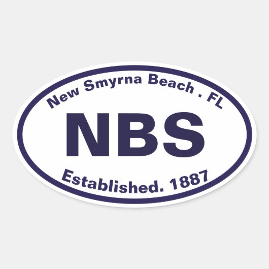 New Smyrna Beach Florida NBS Navy Souvenirs Ovale Sticker (Voorkant)