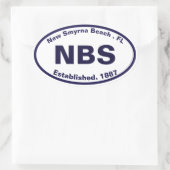 New Smyrna Beach Florida NBS Navy Souvenirs Ovale Sticker (Tas)