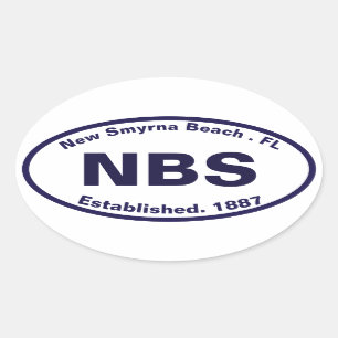 New Smyrna Beach Florida NBS Navy Souvenirs Ovale Sticker