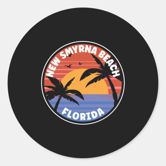 New Smyrna Beach Florida Sunset Paradise Ronde Sticker (Voorkant)