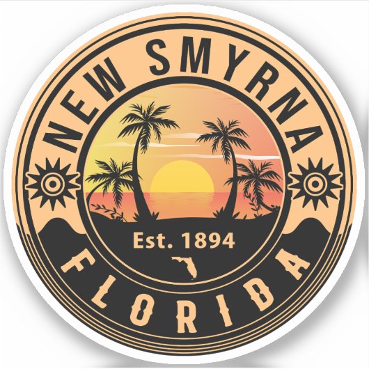 New Smyrna Beach Florida Sunset  Souvenirs Sticker (Voorkant)