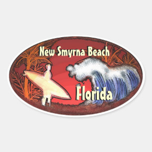 New Smyrna Beach Florida surfer golven stickers