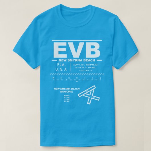 New Smyrna Beach Municipal Airport EVB T-shirt (Design voorkant)