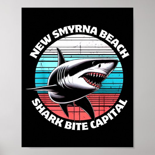 New Smyrna Beach_ Shark Bite Catal Graphic  Poster (Voorkant)