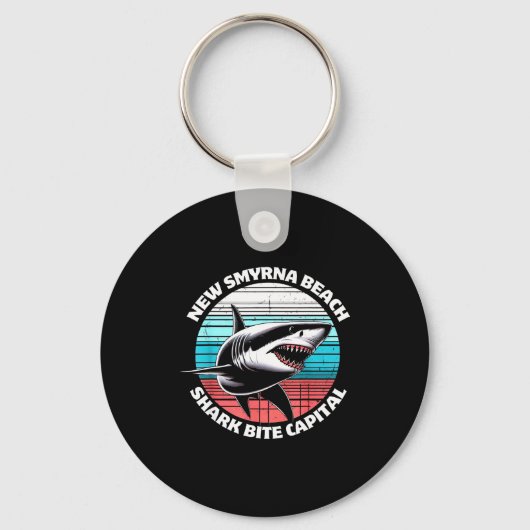 New Smyrna Beach_ Shark Bite Catal Graphic  Sleutelhanger (Voorkant)
