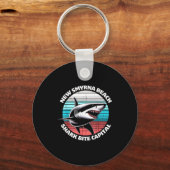 New Smyrna Beach_ Shark Bite Catal Graphic  Sleutelhanger (Voorkant)