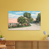 New Smyrna, Florida - Street Uitzicht van City Par Canvas Afdruk (Insitu (Woonkamer))