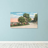 New Smyrna, Florida - Street Uitzicht van City Par Canvas Afdruk (Insitu (Houten vloer))