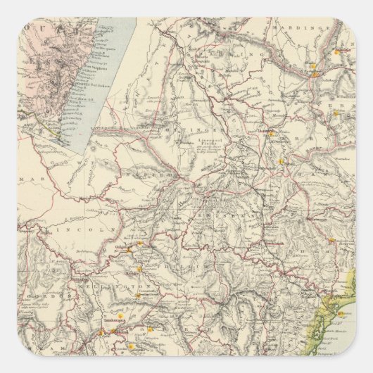 New South Wales 3 Vierkante Sticker (Voorkant)