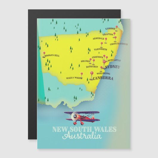 New South Wales Australia Map (Voorkant / Achterkant)