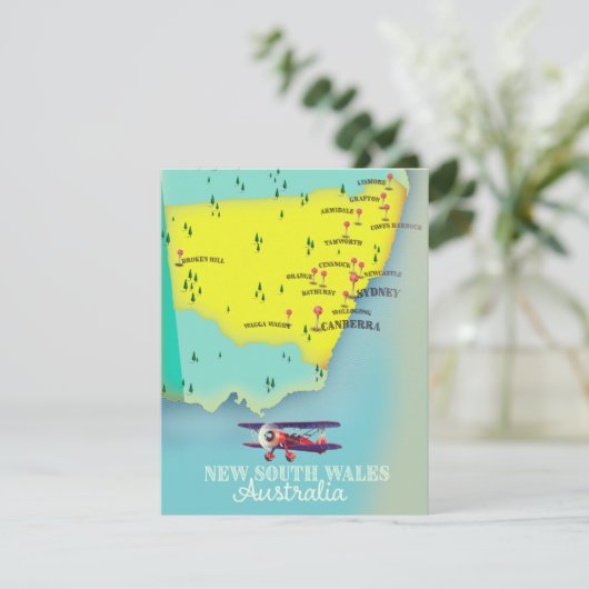 New South Wales Australia Map (Staand voorkant)