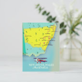 New South Wales Australia Map Briefkaart (Staand voorkant)