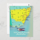 New South Wales Australia Map Briefkaart (Voorkant / Achterkant)