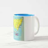 New South Wales Australia Map Tweekleurige Koffiemok (Voorkant rechts)
