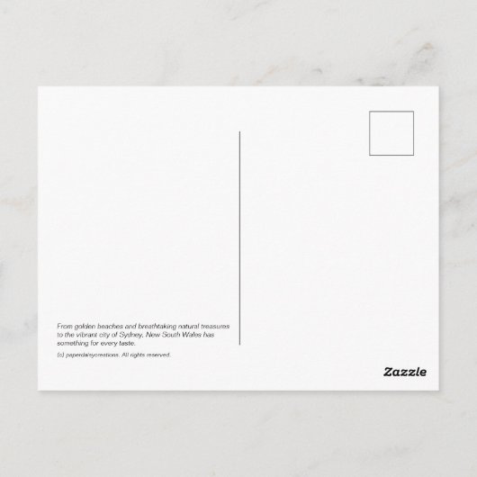 New South Wales Briefkaart (Achterkant)