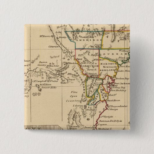 New South Wales Vierkante Button 5,1 Cm (Voorkant)