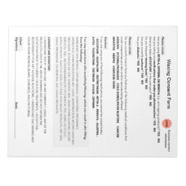 *New* Spa salon waxine toestemmingsformulier lapto Notitieblok