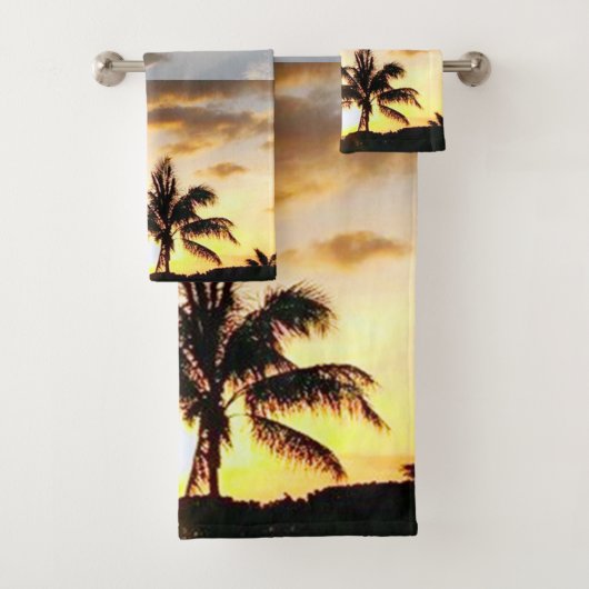 *New* Sunset in Paradise Towel Set Bad Handdoek (Insitu)