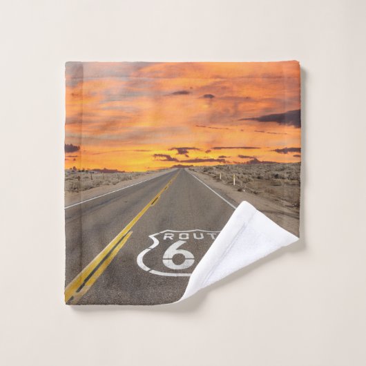 *New* Sunset on Route 66 Towel Set Bad Handdoek (Wasdoekje)