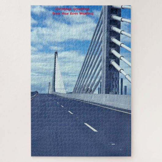 New Suspension Bridge New Ross Wexford Ierland. Ji Legpuzzel (Verticaal)