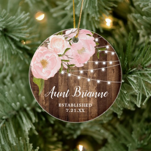 New tante Personalized Keepomwille Country Woodgra Keramisch Ornament (Boom)