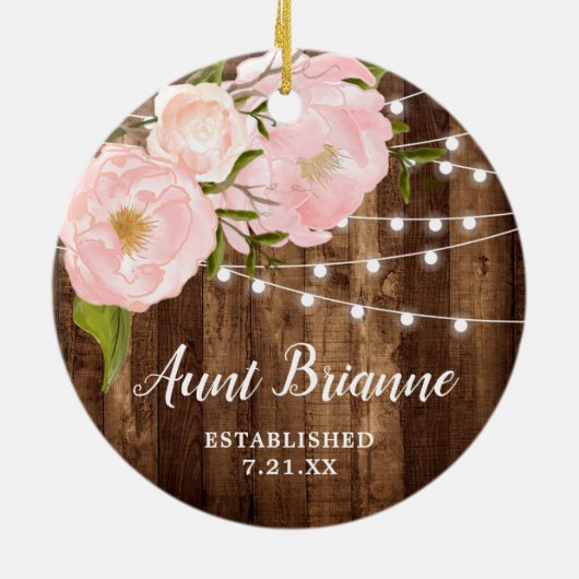 New tante Personalized Keepomwille Country Woodgra Keramisch Ornament (Achterkant)