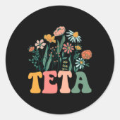 New Teta Wildflower First Birthday &amp; Baby Show Ronde Sticker (Voorkant)