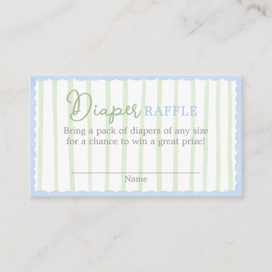 New to the Club Baby Shower Diaper Raffle Card Informatiekaartje (Voorkant)