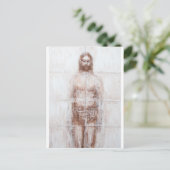 New Turin Shroud (hedendaags Realisme Jezus) Briefkaart (Staand voorkant)