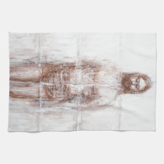 New Turin Shroud (hedendaags Realisme Jezus) Theedoek (Horizontaal)