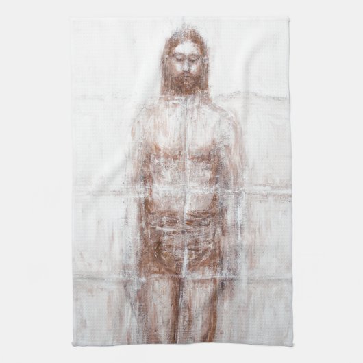 New Turin Shroud (hedendaags Realisme Jezus) Theedoek (Verticaal)