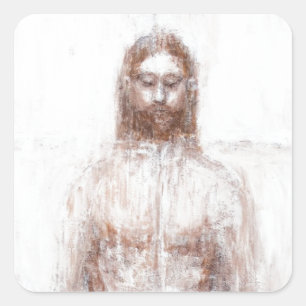 New Turin Shroud (hedendaags Realisme Jezus) Vierkante Sticker