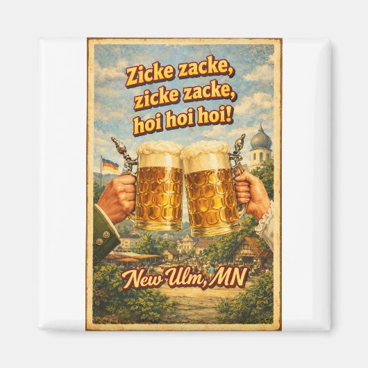 New Ulm MN Duits Bier Oktoberfest Magneet (Voorkant)