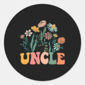 New Uncle Wildflower First Birthday &amp; Baby Sho Ronde Sticker (Voorkant)