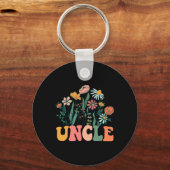 New Uncle Wildflower First Birthday & Baby Sho Sleutelhanger (Voorkant)