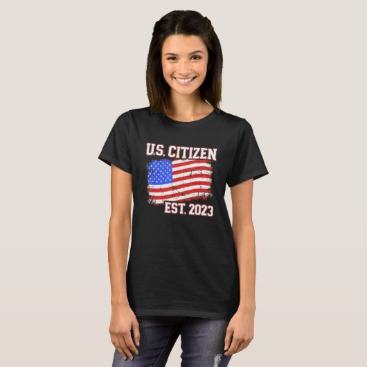 New US citizen 2023 for citizenship with american  T-shirt (Voorkant volledig)