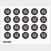 New Us Citizen Gift - Proud United States Citizen  Ronde Sticker (Vel)