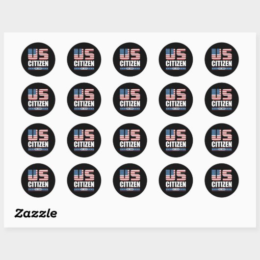 New Us Citizen Gift - Proud United States Citizen Ronde Sticker (Vel)