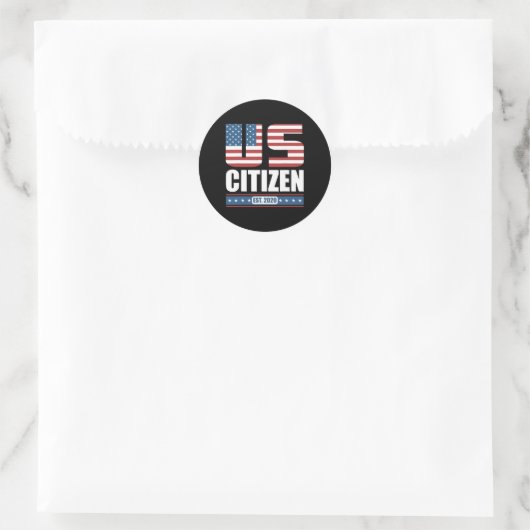 New Us Citizen Gift - Proud United States Citizen  Ronde Sticker (Tas)