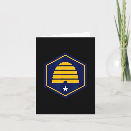 New Utah Flag - State Flag Of Ut Beehive Logo Retr Kaart (Voorkant)