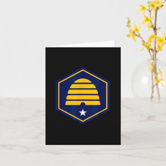 New Utah Flag - State Flag Of Ut Beehive Logo Retr Kaart (Gele Bloem)