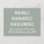 NEW WALLS NEW MEMORIES NEW BEGINNINGS Moving Feestdagenkaart (Voorkant)