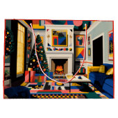 New Wave 1980s Pop Art Christmas Groot Cadeauzakje (Achterkant)