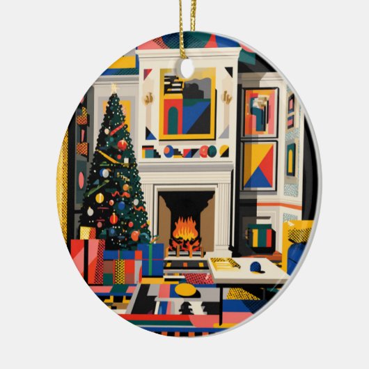 New Wave 1980s Pop Art Christmas Keramisch Ornament (Links)