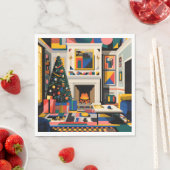 New Wave 1980s Pop Art Christmas Napkins Servet (Insitu)