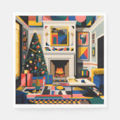 New Wave 1980s Pop Art Christmas Napkins Servet (Voorkant)