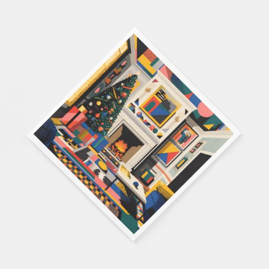 New Wave 1980s Pop Art Christmas Napkins Servet (Hoek)